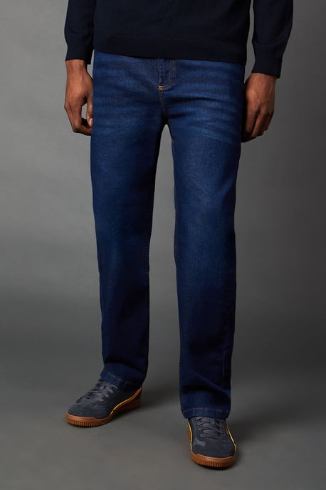 Indigo Stretch Straight Fit Jeans - Image 2