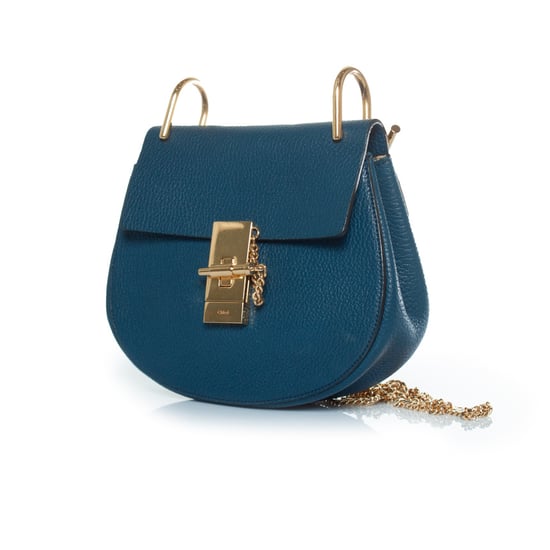 blue leather drew bag - Image 1