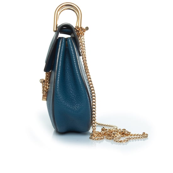 blue leather drew bag - Image 3