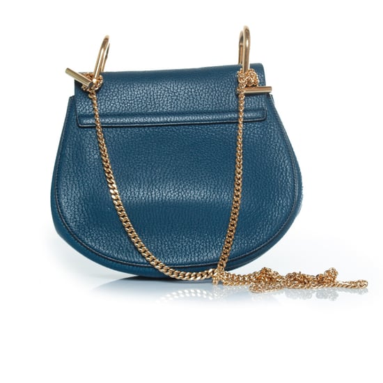 blue leather drew bag - Image 4