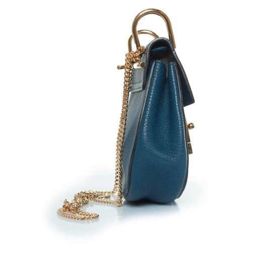 blue leather drew bag - Image 5