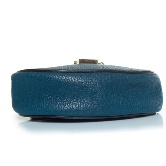 blue leather drew bag - Image 6
