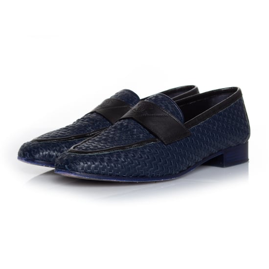 woven leather moccasin loafer - Image 1