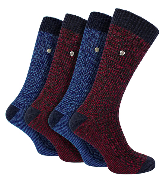 4-pack Heren Katoenen Dress Socks | Spirit Square Geweven Sokken - Image 1