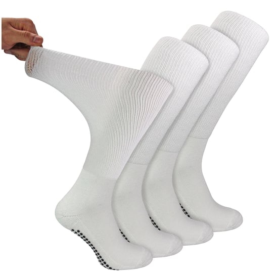 4-Pack Lange Bamboe Diabetessokken Met Grip voor Mannen en Vrouwen - Image 1