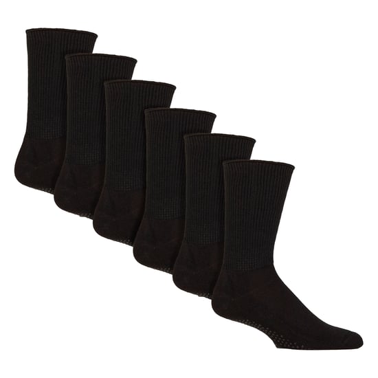 6-Pack Diabetische Bed Sokken met Grip | Antislip Extra Brede Slippersokken - Image 1