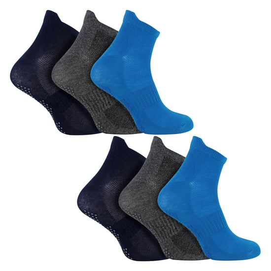 6 Pak Mannen Yoga Pilates Antislip Sokken | Ademend Gevoerd Gym Sokken - Image 3