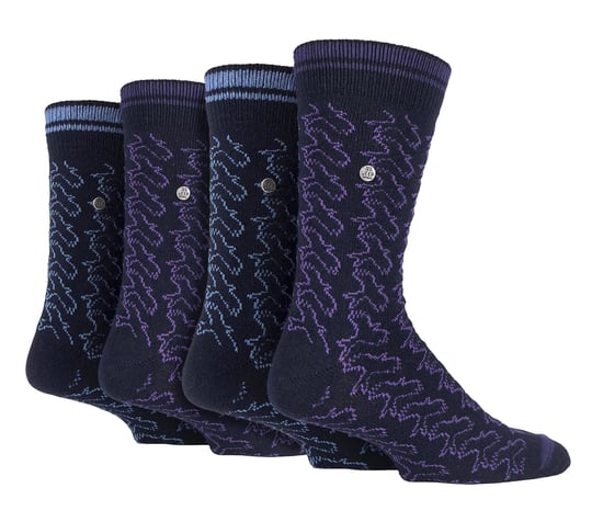 4-Pack Heren Katoenen Dress Sokken | Spirit Square Gebreide Sokken - Image 1