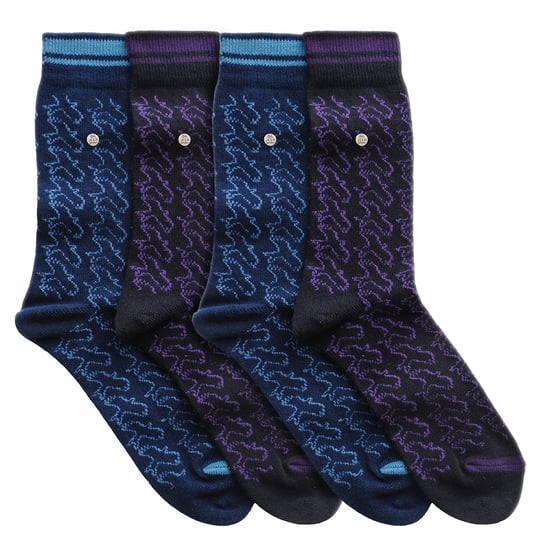 4-Pack Heren Katoenen Dress Sokken | Spirit Square Gebreide Sokken - Image 3