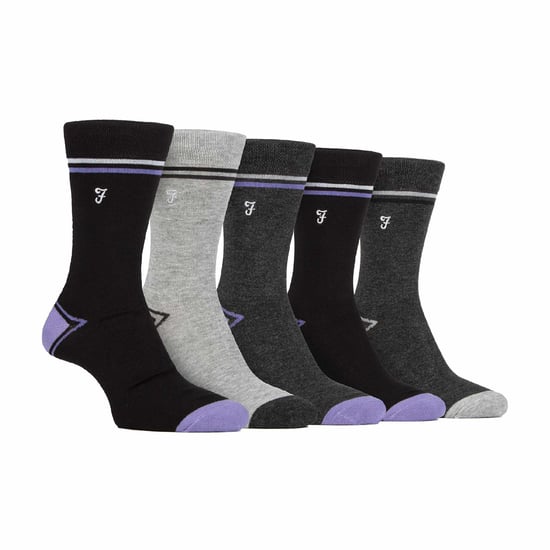 5-Pack Heren Bamboo Felgekleurde Gestreepte Sokken - Image 1