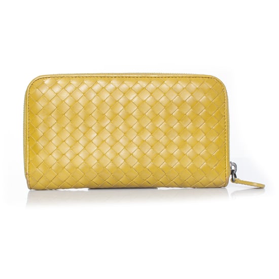 Lime green intrecciato nappa zip wallet - Image 1