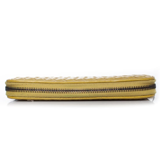 Lime green intrecciato nappa zip wallet - Image 4