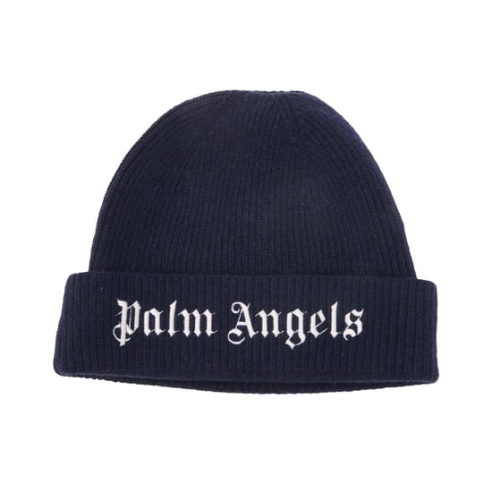 Accessoires Palm Angels Juniors Knit Logo Beanie in Navy-Wit - Image 1