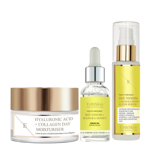 Hyaluronzuur & Collageen Dagcrème 50ml + Bijengif + Manuka Honing Elixir Serum 60ml + Bijengif + Manuka Honing Serumolie 30ml - Image 1