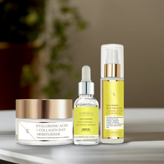 Hyaluronzuur & Collageen Dagcrème 50ml + Bijengif + Manuka Honing Elixir Serum 60ml + Bijengif + Manuka Honing Serumolie 30ml - Image 3