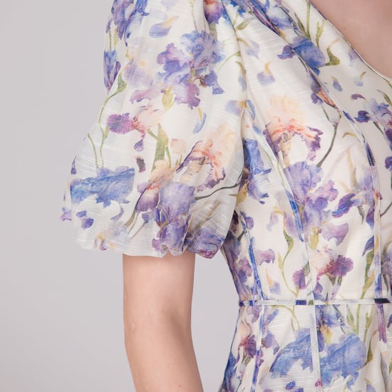 Fit-and-flare thee-organza-jurk met bloemenprint - Image 6