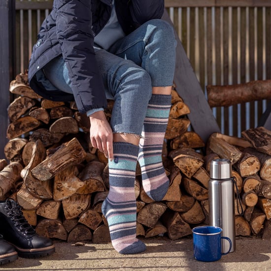 Dames Amara Twee Kleurige Gestreepte Thermosokken - Image 5