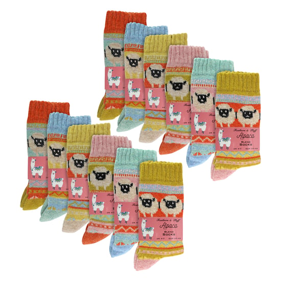 Dames 12-pack Alpaca Sokken met Schapenpatroon - Image 2