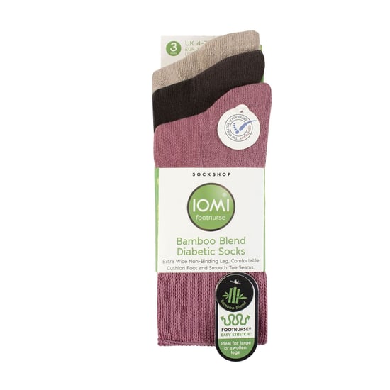 3-Pack Extra Brede Bamboe Diabetessokken voor Opgezette Benen - Image 2