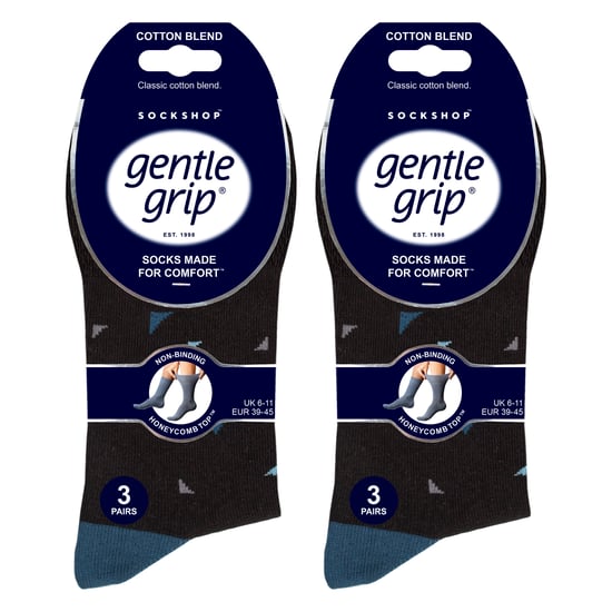 6 Pack Heren Niet-Elastische Vierkante Patroon Katoenen Sokken voor Slechte Circulatie - Image 2