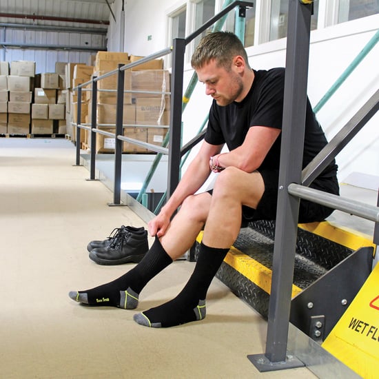 12 Paar Heren Zware Gearmiende Werk Sokken voor Stalen Neuzen Boots - Image 3