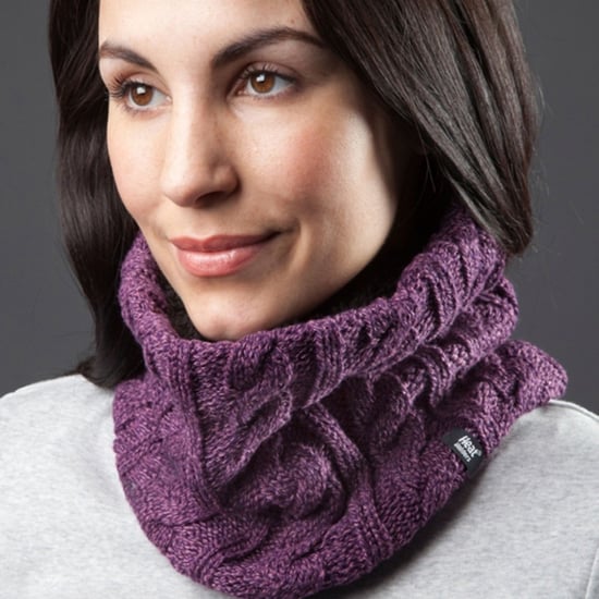 Dames Kabeltricot Winter Fleece Gevoerde Thermische Sjaal - Image 3