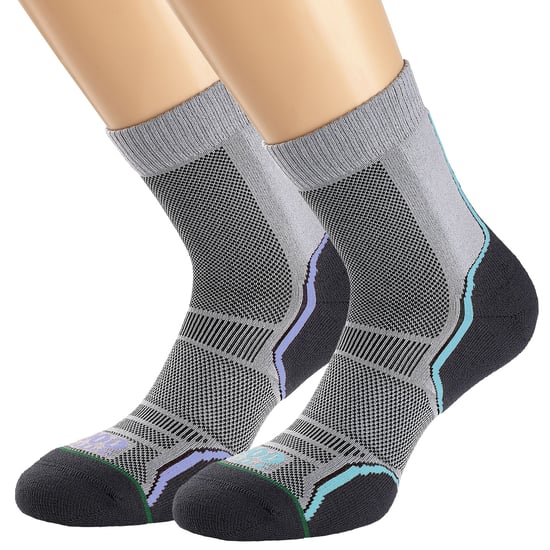 1000 Mile - 2 Pack Dames Trail Enkele Laag Vochtregulerende Merino Wol Sokken - Grijs - Image 3