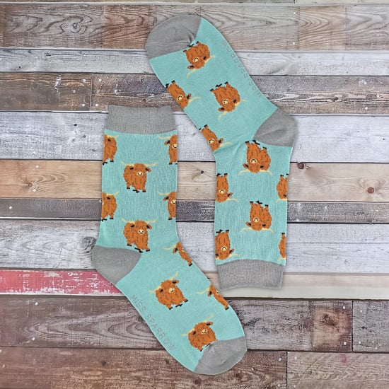 Dames Hooglandkoe Sokken | Vrouwelijke Noviteit Bamboe Cadeausokken Voor Koeienliefhebbers - Image 5