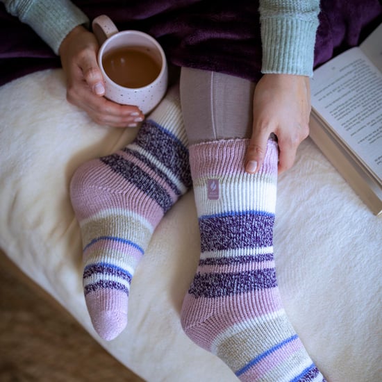 Dames Winter Gevarieerd Streep Patroon Thermosokken voor Winter - Image 4