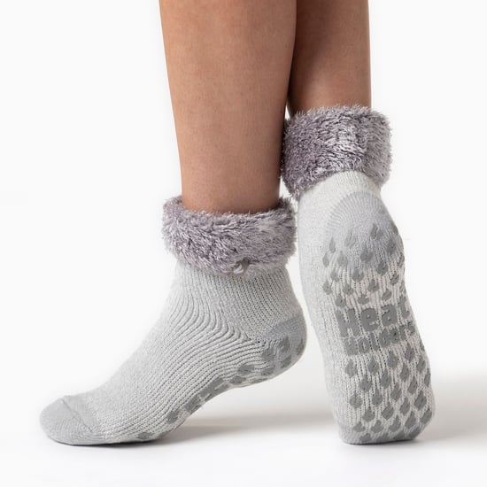 Dames Antislip Thermische Lage Enkel Slipper Bed Sokken met Grip - Image 3