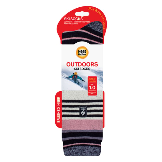 Dames Ultra Lichte Dunne Thermische Winter Skisokken met Strepen - Image 2