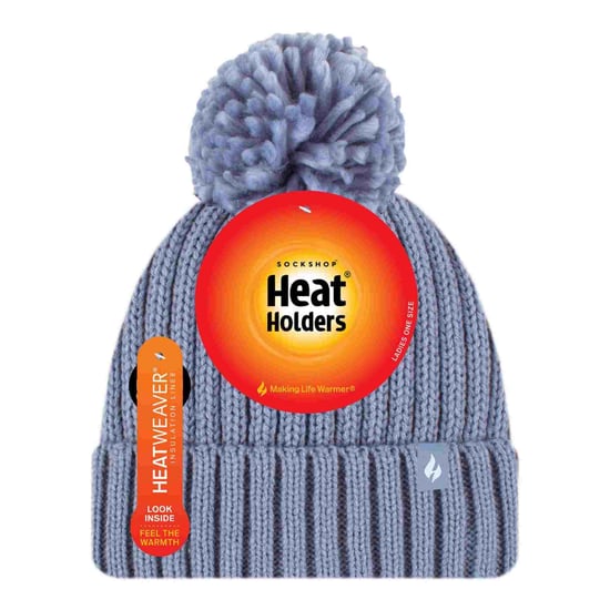 Dames Geribbelde Cuffed Thermisch Geïsoleerde Winter Pompon Muts - Image 2