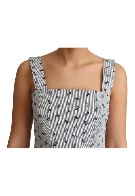 Dolce & Gabbana Dames Blauwwitte Bloemen Katoenen A-Lijn Jurk - Image 3