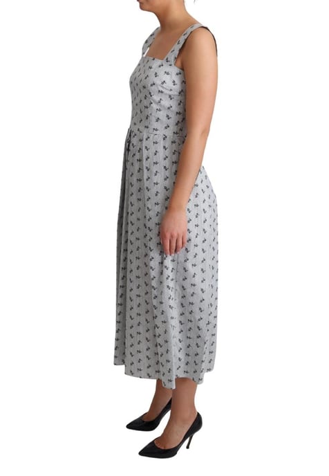 Dolce & Gabbana Dames Blauwwitte Bloemen Katoenen A-Lijn Jurk - Image 5
