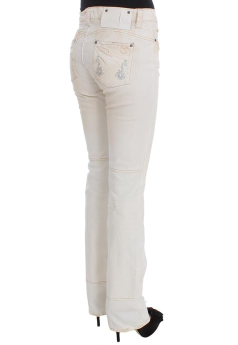 Costume National Dames Witte Katoenen Slim Fit Bootcut Jeans - Image 3