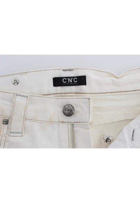 Costume National Dames Witte Katoenen Slim Fit Bootcut Jeans - Image 5