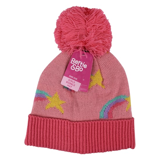 Meisjes Regenboog Muts met Pompon | Kinderen Warme Wintermuts met Pompon - Image 2