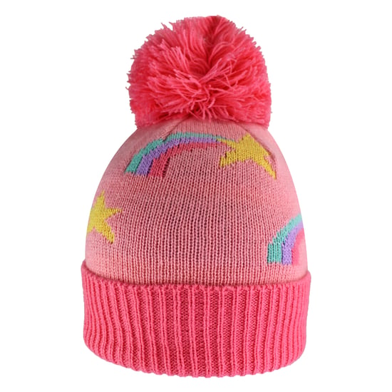 Meisjes Regenboog Muts met Pompon | Kinderen Warme Wintermuts met Pompon - Image 4