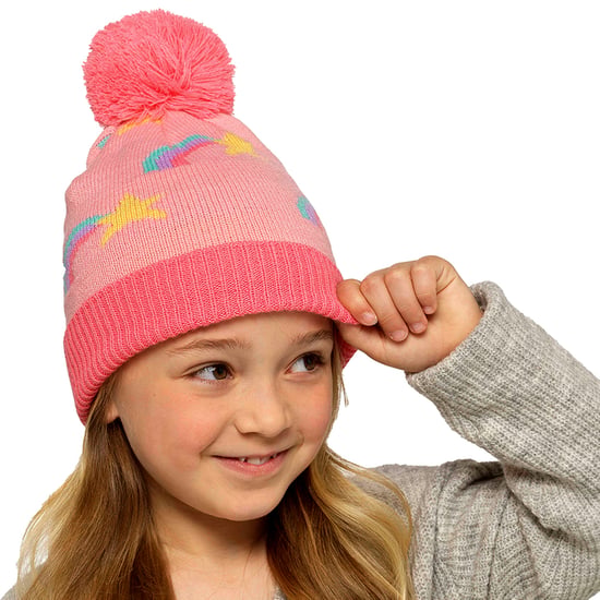 Meisjes Regenboog Muts met Pompon | Kinderen Warme Wintermuts met Pompon - Image 5