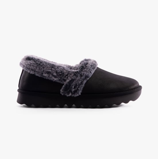 Skechers Cozy Up Polyester Dames Zwarte Slippers - Image 1