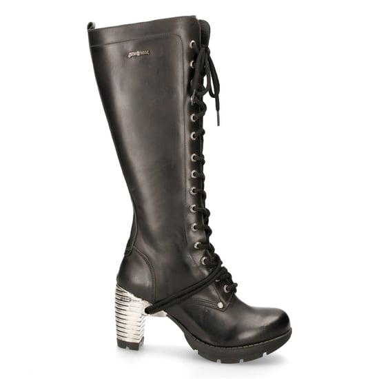 New Rock M-TR005-S1 Dames Kniehoge Zwarte Gothic Hoge Hakken Laarzen - Image 4