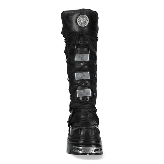 New Rock M-161-C10 kniehoge zwarte leren spikes gothic laarzen - Image 5
