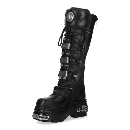 New Rock M-161-C10 kniehoge zwarte leren spikes gothic laarzen - Image 6