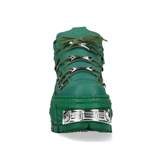 New Rock M-106WALL-C29 Metallic Groene Leren Gothic Enkellaarsjes - Image 5
