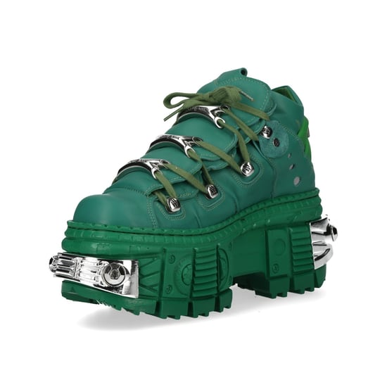 New Rock M-106WALL-C29 Metallic Groene Leren Gothic Enkellaarsjes - Image 6