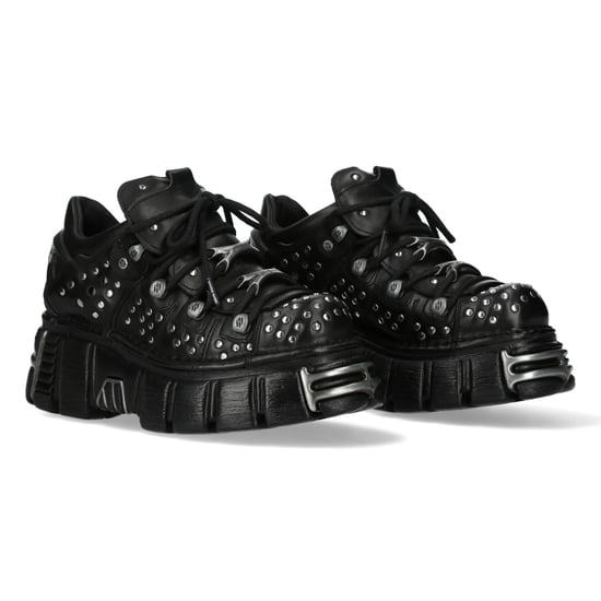 New Rock M-120NR-C1 Zwarte leren Gothic Platform enkellaarsjes - Image 3