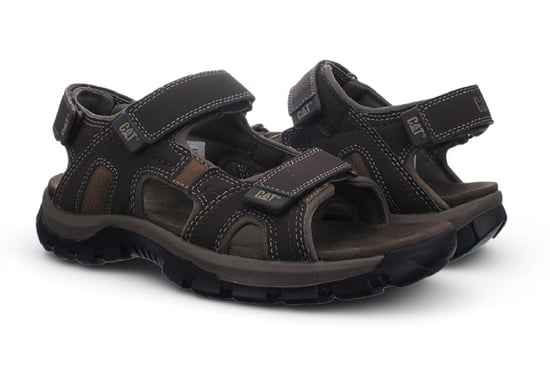 Caterpillar Heren Donkerbruine Leren Giles Trekking Sandalen - Image 4