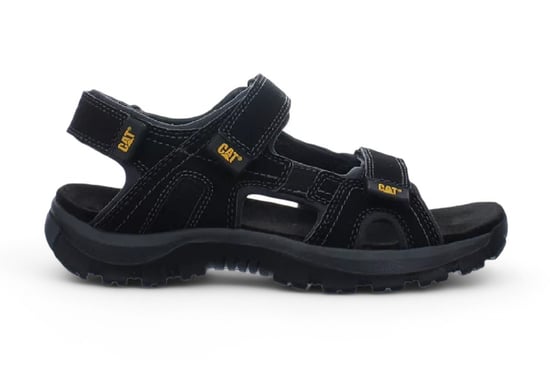 Caterpillar Heren Zwarte Leren Giles Trekking Sandalen - Image 1