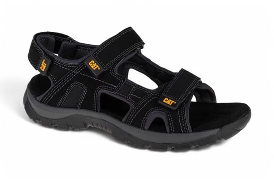 Caterpillar Heren Zwarte Leren Giles Trekking Sandalen - Image 3
