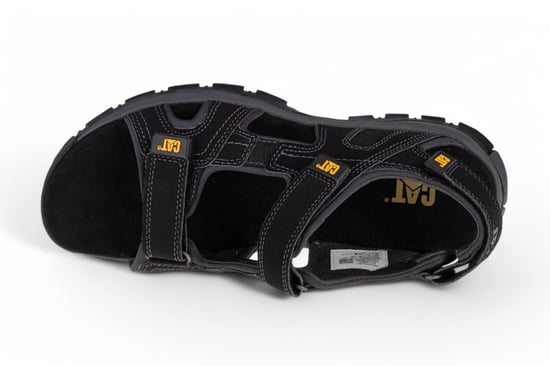 Caterpillar Heren Zwarte Leren Giles Trekking Sandalen - Image 4